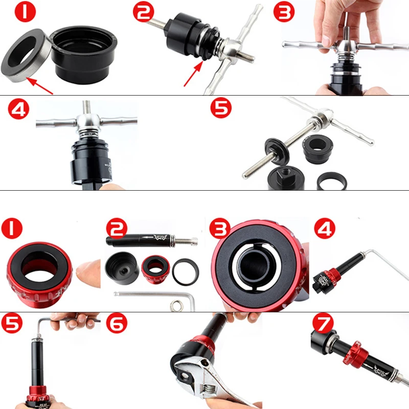 

MTB Road Bike Bearing Axis Removal Tool Set Disassembly Center Shaft Repair
