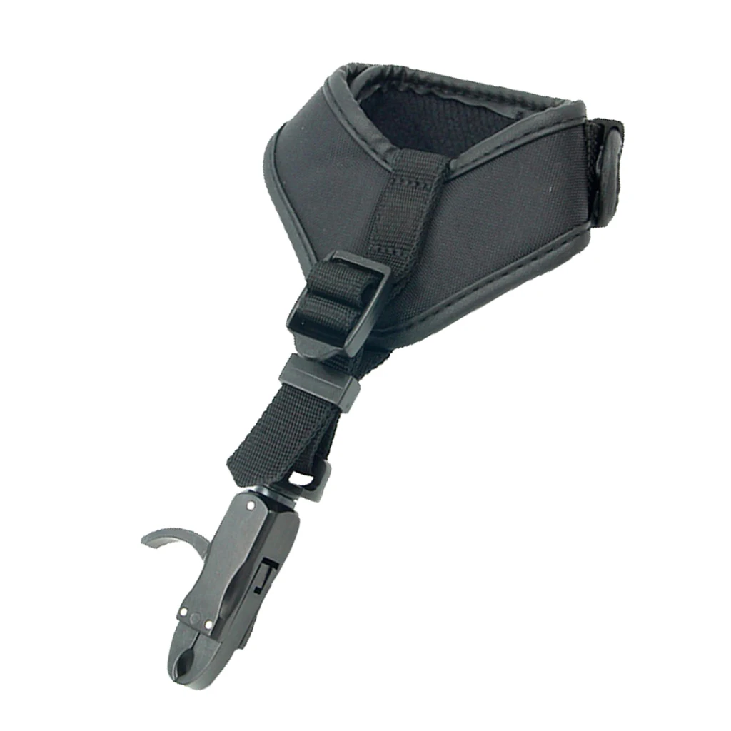 

Compound Bow Archery Release Aid - Black Wrist Strap With Foldback Design