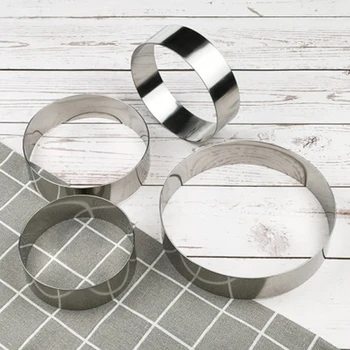 

4pcs Cake Molds Wedding Dessert Round Home Stainless Steel Bottomless DIY Decorating Tool Circle Mousse Ring Kitchen Baking
