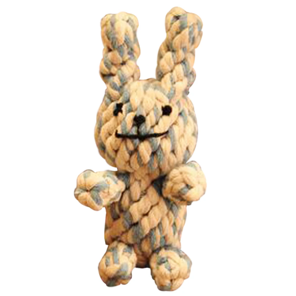 New Funny Cotton Rope Bear/ Rabbit Pet Toy Cute Braided Chew Knot Toys Dog Pet Puppy Strong Cotton Rope Play Toy - Цвет: rabbit