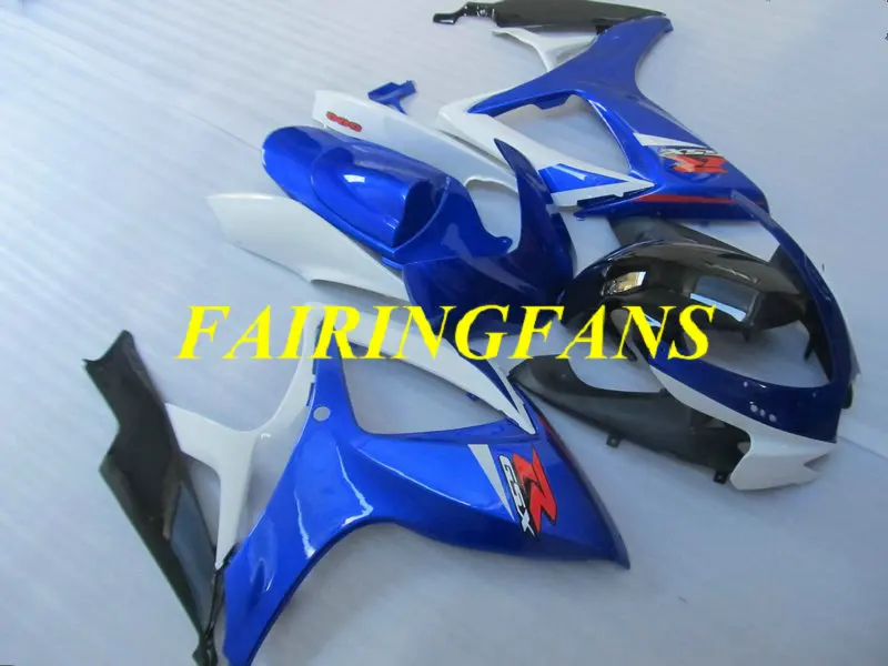 Литья под давлением обтекателя тела для GSXR600 750 K6 06 07 R 600 GSXR750 2006 2007 синие белые Обтекатели Кузов+ подарки SC67