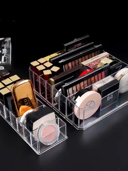 

Plastic Makeup Organizer Cream Storage Box Clarity Cosmetic Makeup Holder Jewelry Box Vanity Cabinet Powder Cake Display Shelf