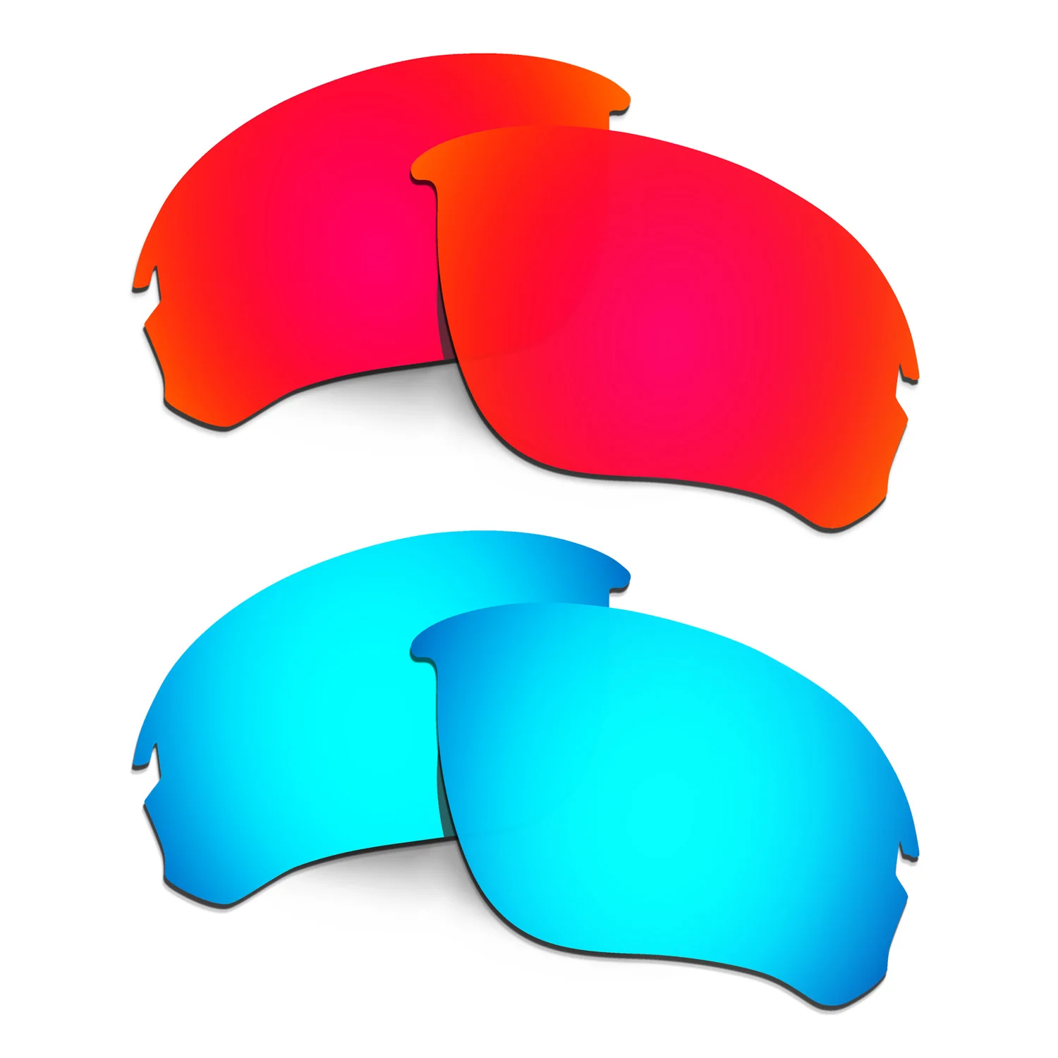 

HKUCO Polarized Replacement Lenses For SI Speed Jacket OO9228 Sunglasses Red/Blue 2 Pairs