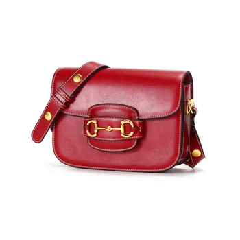 

Fashion brand high quality leather women's bag leather horse buckle 2020 new net red fashion women's One Shoulder Messenger Bag