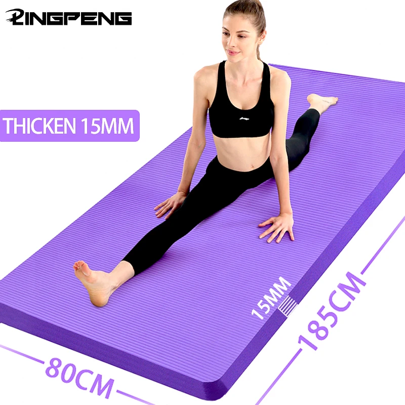 15mm Home Thick Yoga Mat Gym Workout Fitness Pilates Exercise Mat Non Slip Mats