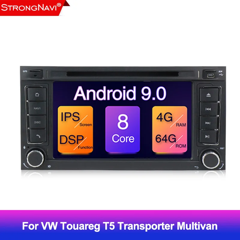 Автомобильный мультимедийный плеер Android 9 0 2Din DVD Авторадио для VW Volkswagen Touareg Transporter