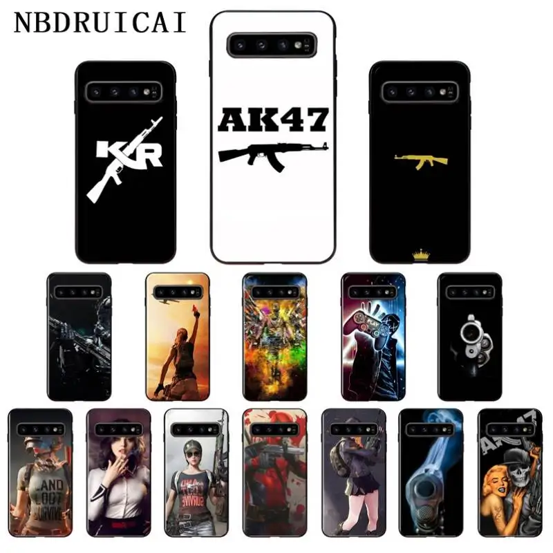 

NBDRUICAI AK47 Gun High Quality Silicone Phone Case for Samsung S9 plus S5 S6 edge plus S7 edge S8 plus S10 E S10 plus