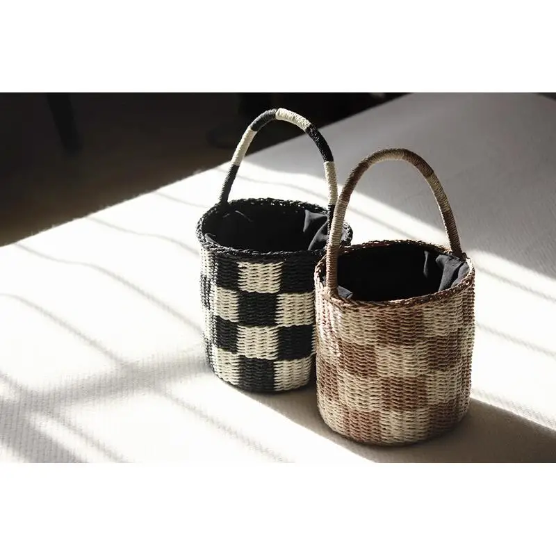 16x18CM Bucket Bag Paper Rope Women Summer Straw Handbag Holiday a6309 |