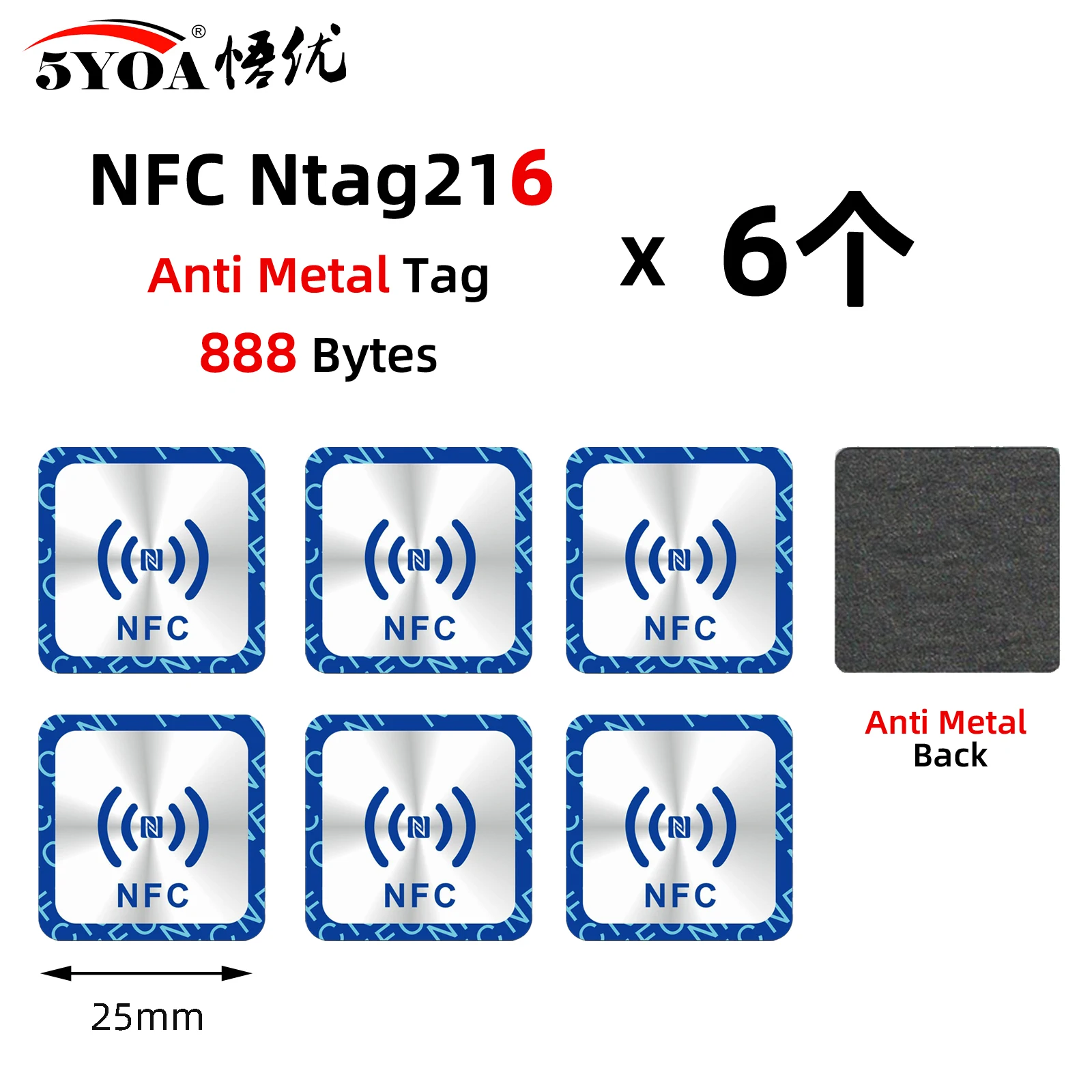 electric door lock 6pcs NFC Ntag213 Ntag215 Ntag216 TAG Sticker Ntag 213 13.56MHz Universal Label RFID Token Patrol Ultralight for shortcut etc smart locks Access Control Systems