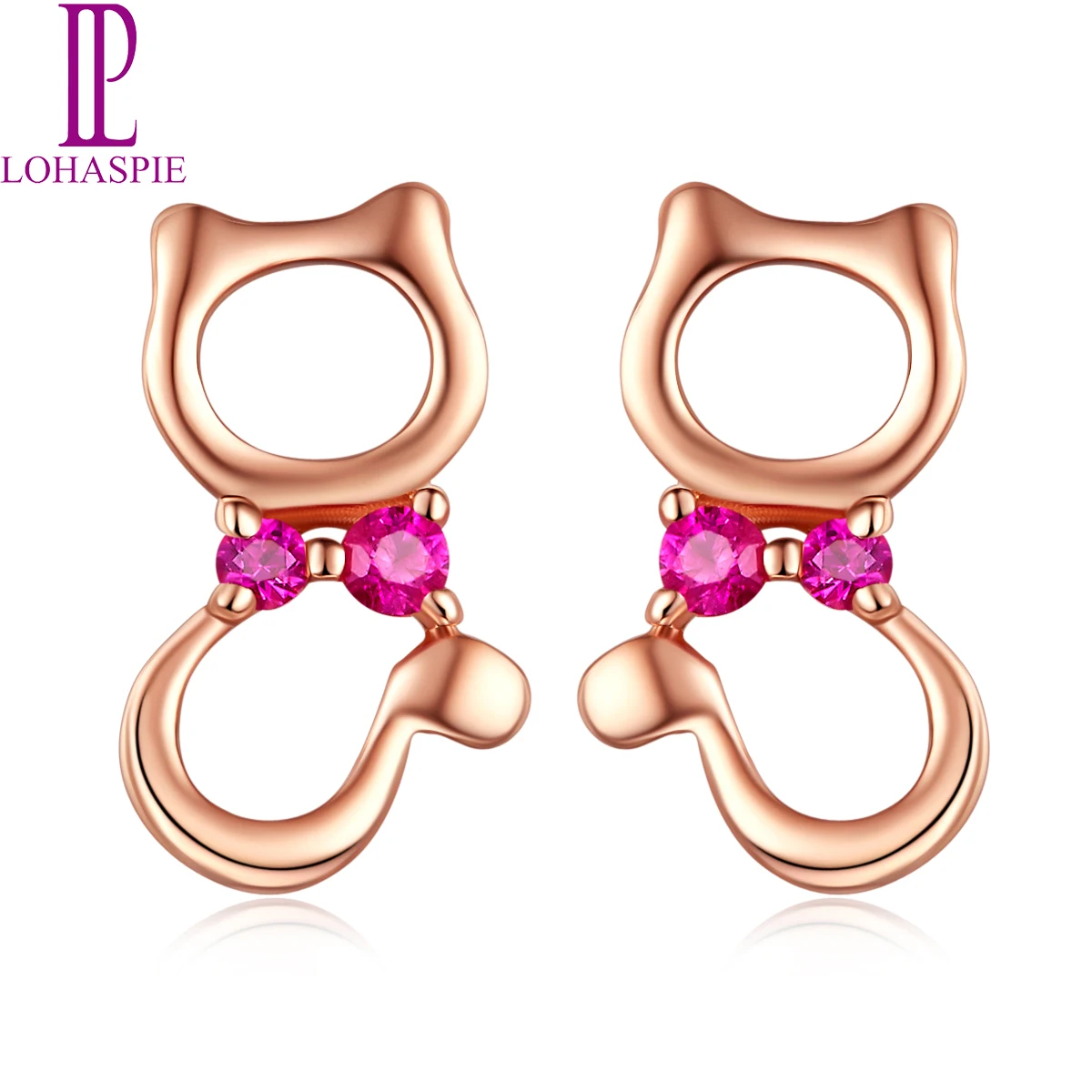 Миниатюрные серьги-гвоздики LP с рубином натуральным камнем однотонные 9 к 10 14 18 К