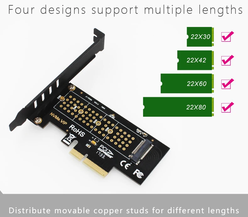 M2.PCIe SSD адаптер M.2 SSD NVME PCIe M.2 к PCIe M2 к PCI e NVME конвертер NVME/M2 M ключ 2230-2280 PCI express x4 x8 x16 карта