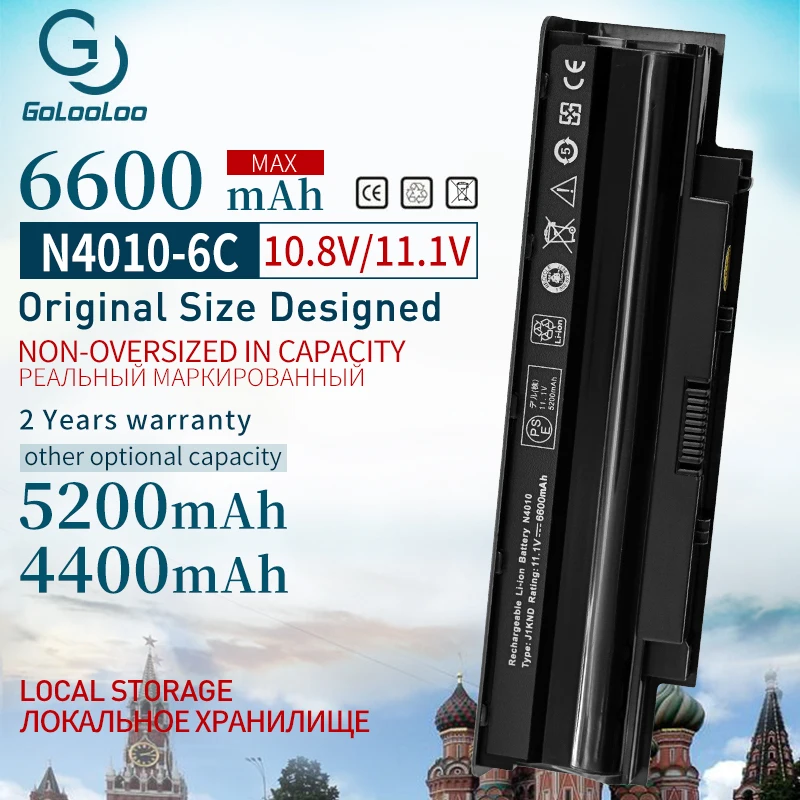 Аккумулятор Golooloo 4400 мАч для Dell N5110 Vostro 1450 3450 3550 Inspiron N4010 N4010D N4050 N4110 M411R M501R j1knd|battery for