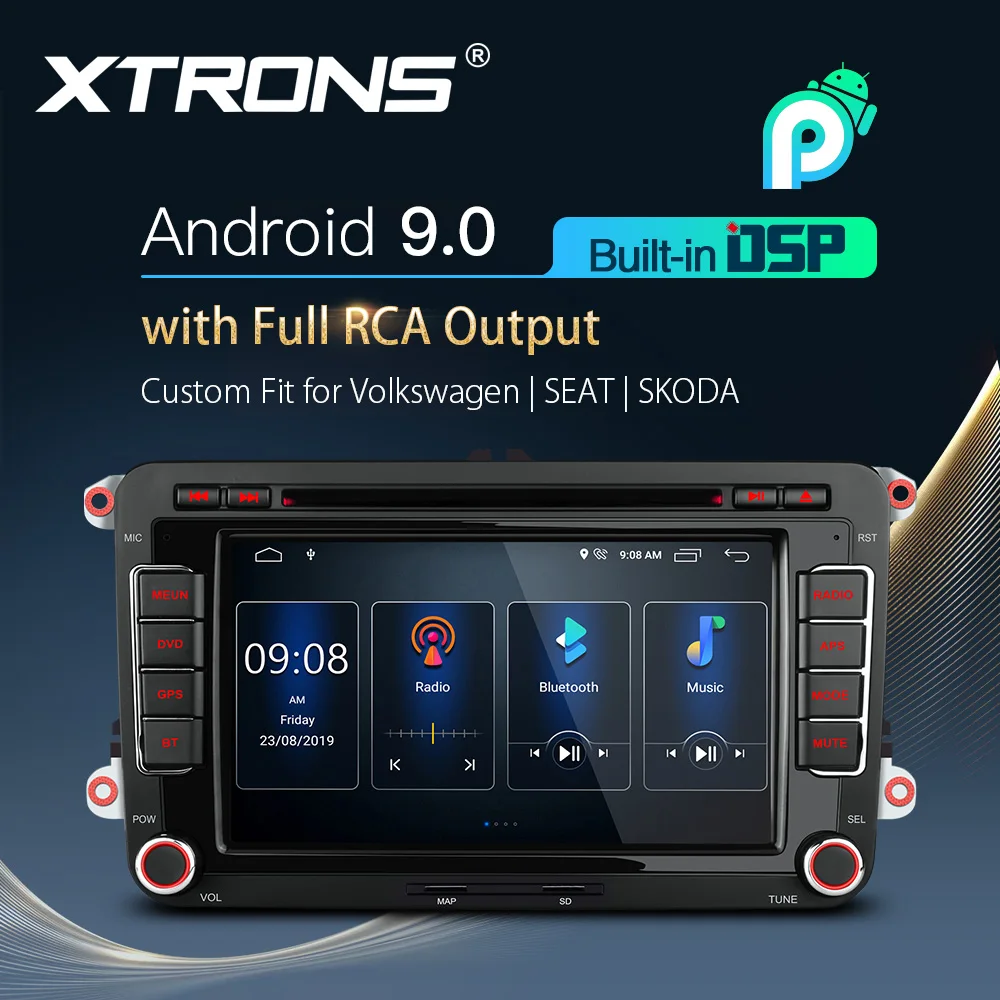 Автомобильный мультимедийный DVD стерео радиоплеер DSP 7 дюймов Android 9 0 для VW Polo Touran
