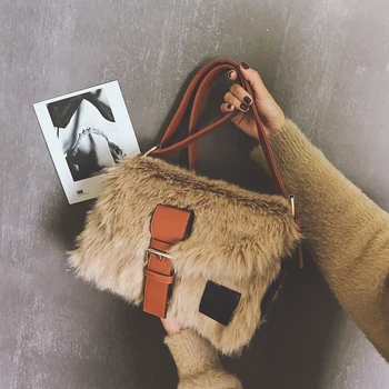 

New Winter Fashion Square bag Soft Plush Women's Shoulder Bag High quality Designer Handbag Casual Sweet Girl Messenger bag