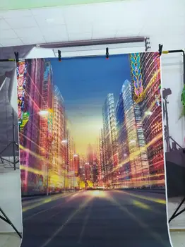 

Flash Deal!!! Wallpapers of Photography Backdrops Speed of Light Photography Backgrounds Tall Building Road for Photo Studio