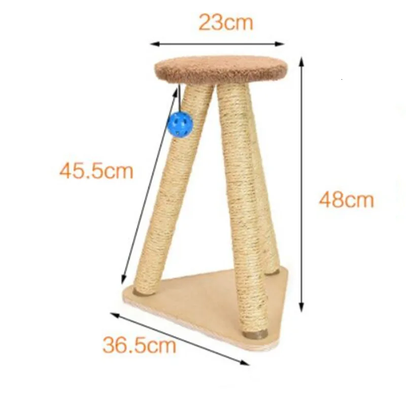 Кошка скалолазание Когтеточка Дерево DIY кошки Когтеточка игрушки ПЭТ игровой каркас с колокольчиком мяч котенок сизаль веревка для кошки альпинистская рама