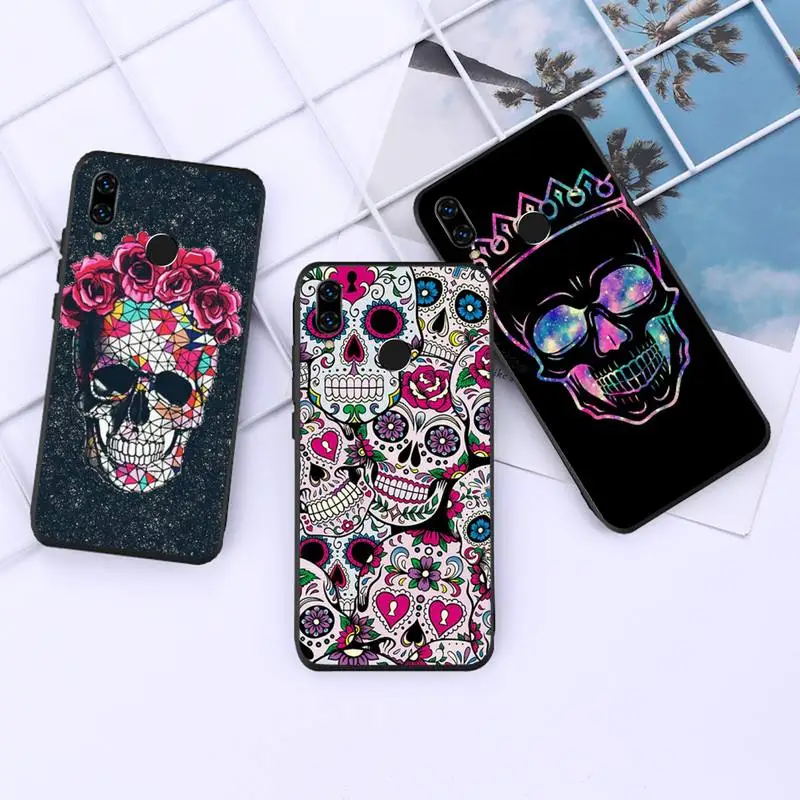 

Skeleton colourful skull art Phone Case For Huawei Honor 7C 7A 8X 8A 9 10 10i Lite 20 NOVA 3i 3e