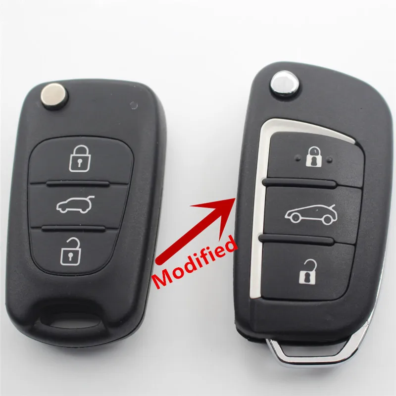 XIEAILI Replacement 3Button Modified Flip Folding Remote Key Shell for Hyundai I30/IX35/Verna Kia K5/Rio/Picanto/Ceed K05 Key Case Car Remote Key Car Key Car Key Shell Key Shell