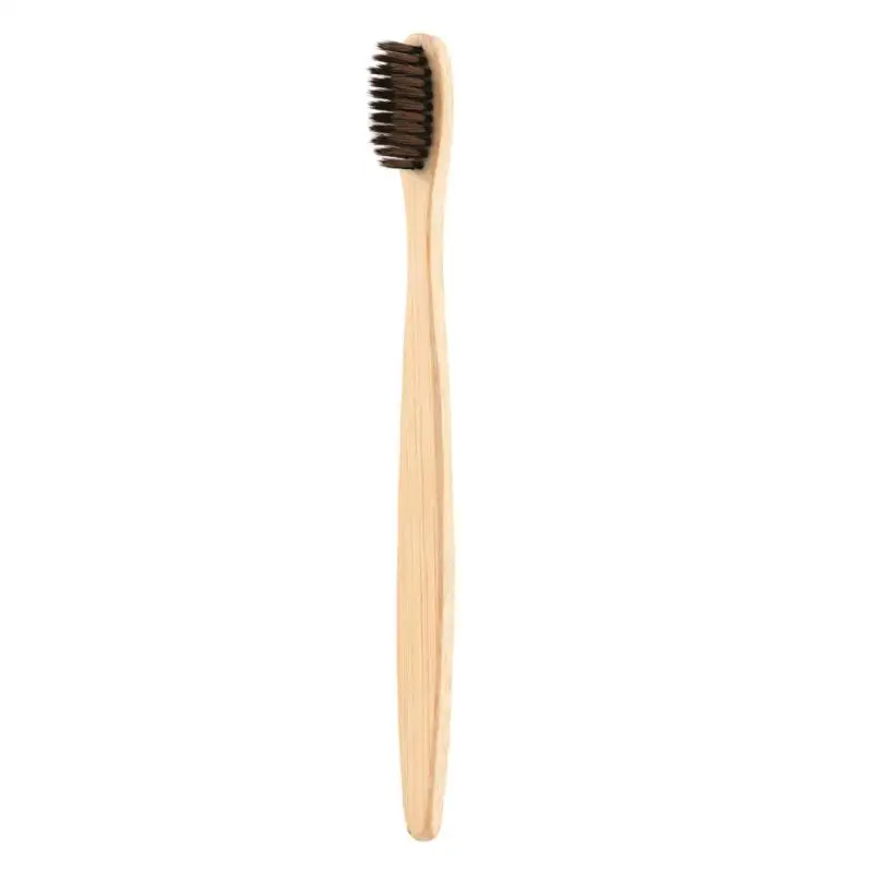 1 Pcs Bamboo Toothbrush Natural Flat Bamboo Handle Soft Bristle Toothbrush Adult Traval Toothbrush Bamboo Products