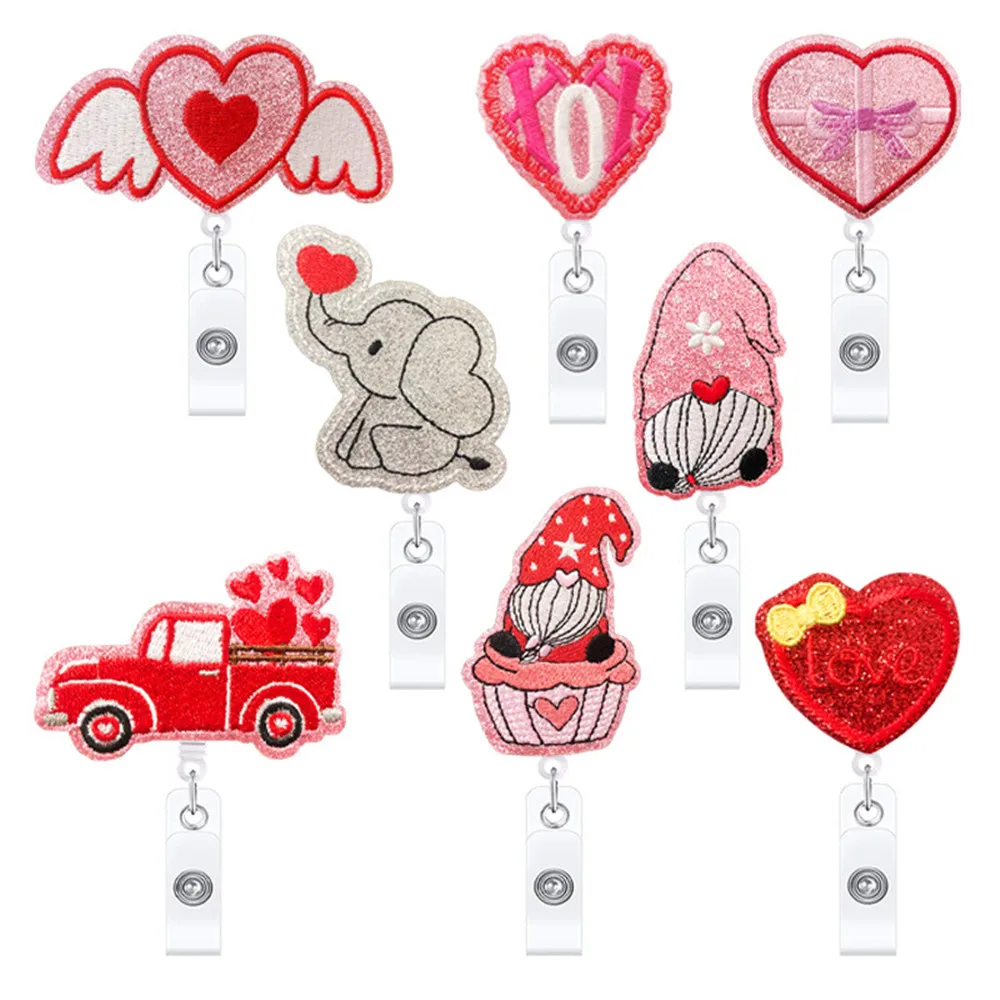 Valentine's Day Cute Glitter Sequins Felt Love Elephant Car Heart