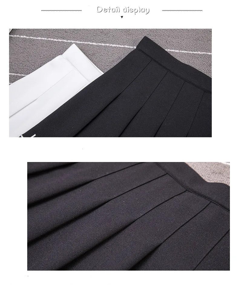 JLI может Высокая талия однотонные юбки осень зима женская одежда крест вышивка плиссированные ампир Повседневная Милая юбка для девочек