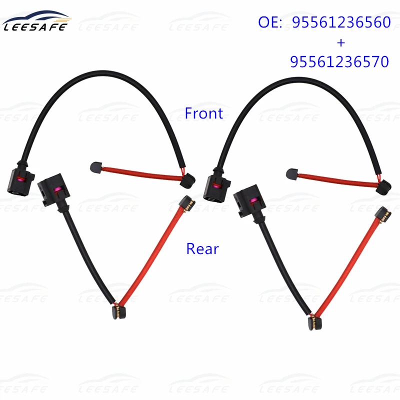 

2 Pairs Front + Rear Axle Brake Pad Wear Sensor 95561236560 95561236570 for PORSCHE Cayenne 9PA Brake Alarm Sensing Line