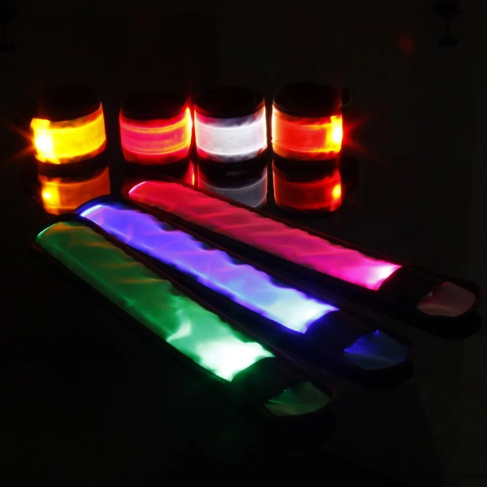 LED Slap Armband Lights Glow Band for Running Replaceable Battery Glow Bracelets Running Bracelet Running Gear