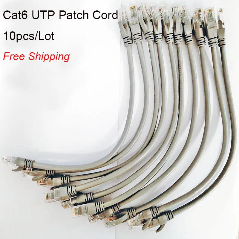 Lot 0.5ft 0.65ft 1ft Cat6 Utp Cabo Cabo Ethernet Cabo de Fio de Rede Rj45 Cabo de Remendo Cabo Preto Lan 10 Pcs