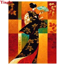 5D DIY фото на заказ алмазная живопись, Частный заказ, японское кимоно Женская Алмазная вышивка полная квадратная мозаика Стразы