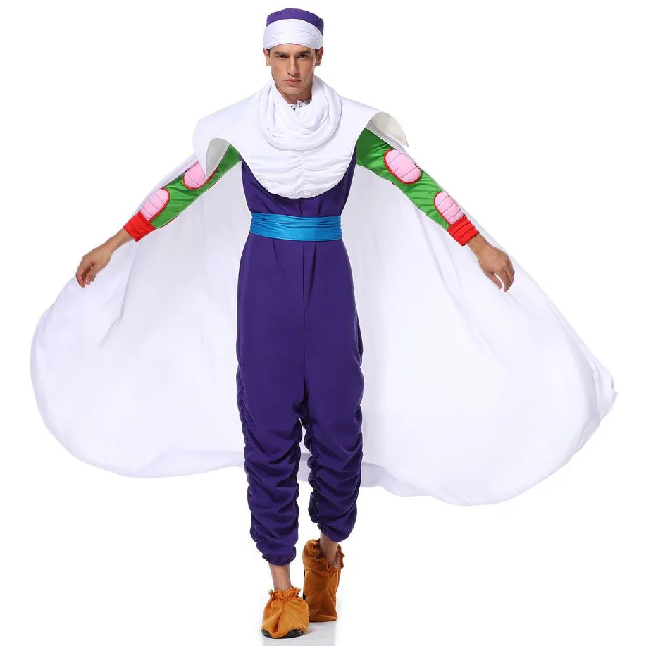 Японская аниме Dragon Ball фигурка героя пикколо униформа Косплей Dragon Ball Piccolo Костюм для праздника Дня всех святых+ бахилы для обуви+ шляпа