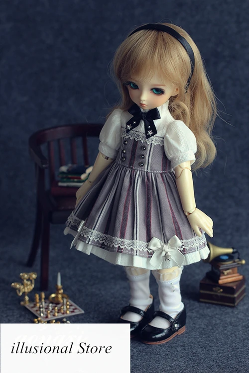 Модные BJD платье в стиле «Лолита» костюм для 1/6 шарнирная кукла супер доллфи аксессуары для куклы платье+ hairhoop