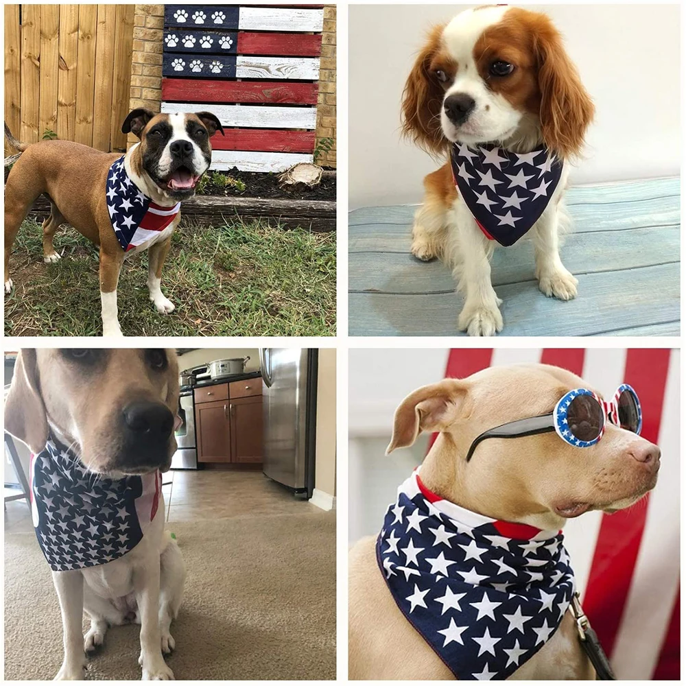 Tossed American Flag Dog Bandana, 12 Pack