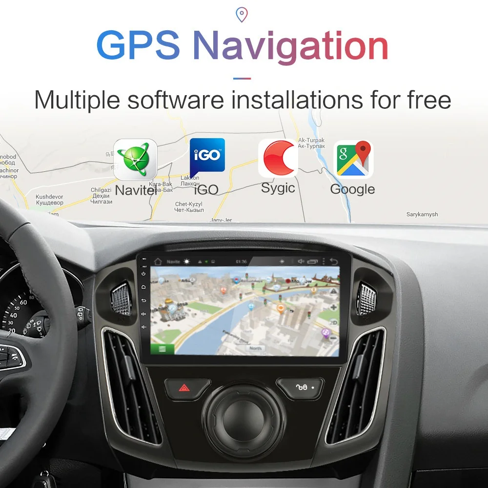 2G+ 32G " 2din Android 8,1 GO автомобильный dvd-плеер для Ford Focus 3 2012 2013 автомобильный Радио gps навигация wifi DSP ips плеер