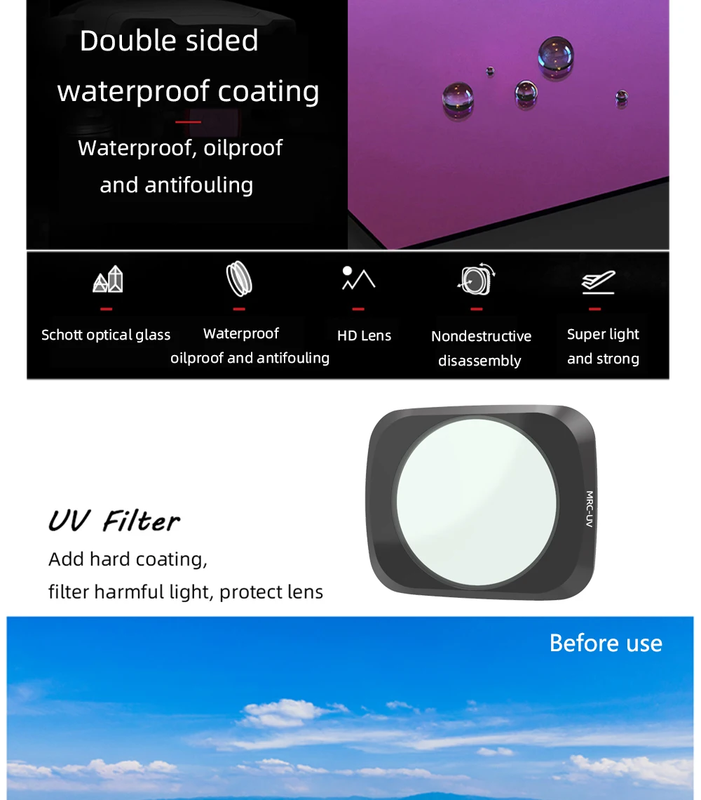 Rollei Set ND Filtre Pour Mavic Air 2 4-piece Drone Filtre Astroklar