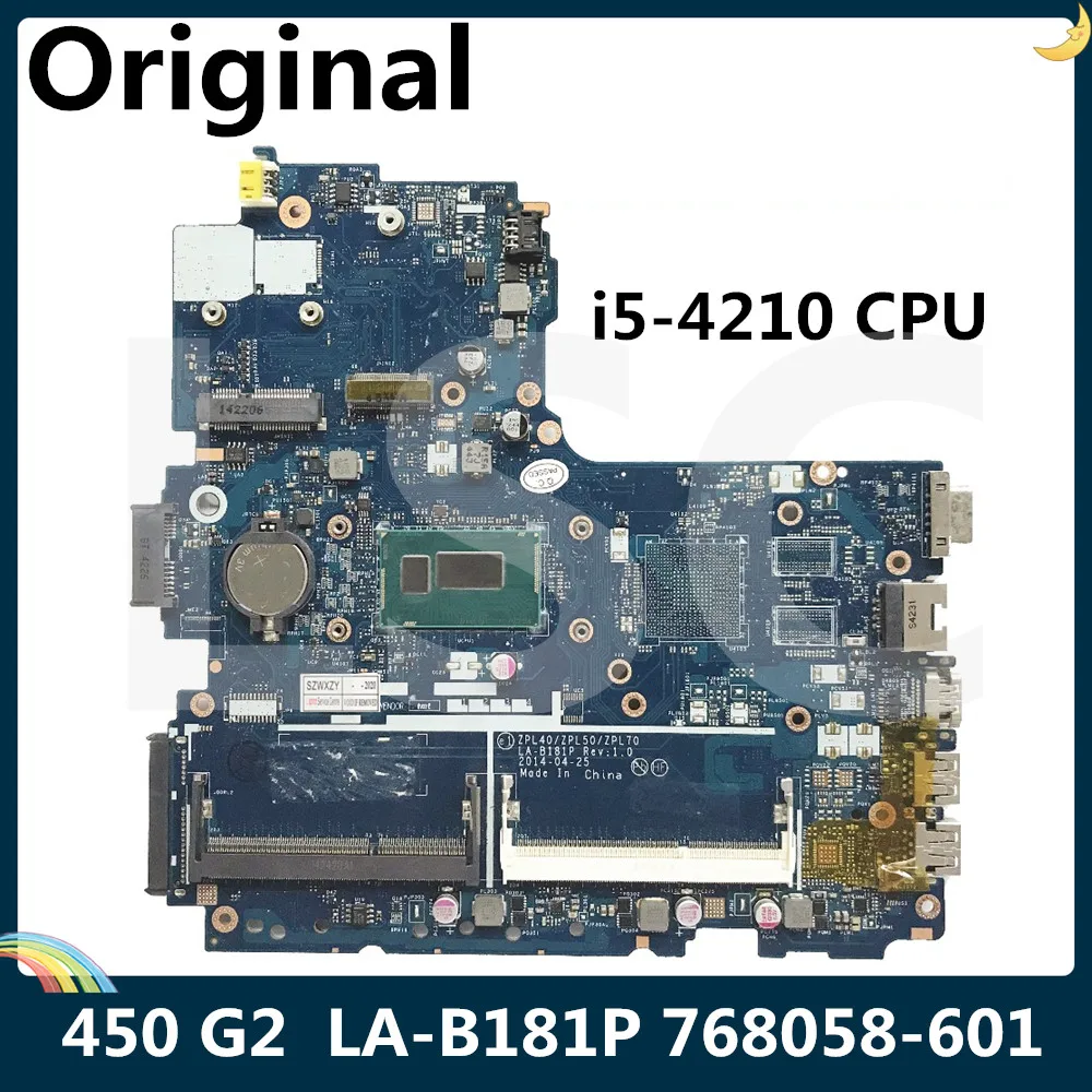 СОП для HP 450 G2 Материнская плата ноутбука ZPL40 ZPL50 ZPL70 LA-B181P 768058-001 768058-601 с SR1EF I5-4210