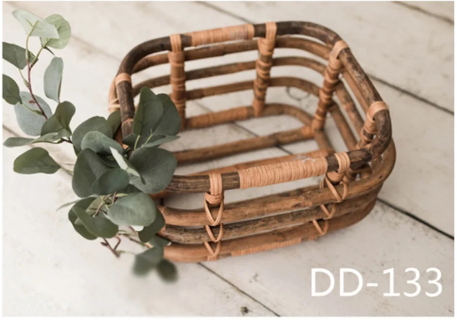 Wood Newborn Photo Prop Baby Basket Vintage Newborn Photography Posing Nest #P2205
