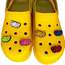 

Free Shipping 6 Pcs Colorful Mini Crocs Model Charms Novel Cartoon Shoe Accessories Shoe Decoration Buckle Unisex Party Gifts