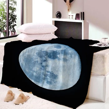 

Winter Cashmere Blanket Full Moon Moon Process Black Bed Cover Bedspread Coverlet Throws Fleece Cover Wrap Improve Sleep