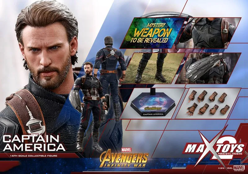1/6 масштаб горячие игрушки HT Steve Rogers Мстители борода США 10,0 полный набор Подвижная кукла модель игрушки коллекция детский подарок - Цвет: Standard Edition