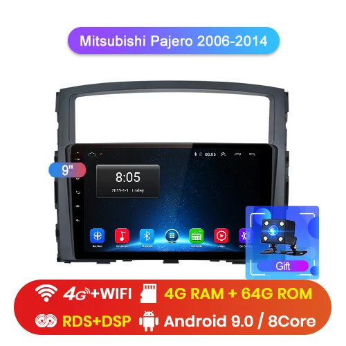 WIFI-4G 4-64GB Junsun 4G+ 64G Android 9,0 для Mitsubishi Pajero 4 2006- Авто Радио стерео плеер Bluetooth gps навигация нет 2din dvd - Цвет: WIFI-4G 4-64GB