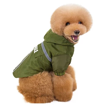 

FUKUMARU Dog Raincoat Puppy Rain Coat Light Clothes Polyester Waterproof Reflective Printing Letter Folding Pet Raincoat