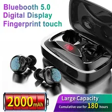 TWS мини беспроводной Bluetooth 5,0 наушники с дисплеем питания 6D стерео гарнитуры отпечатков пальцев сенсорные наушники чехол PK G02 X6