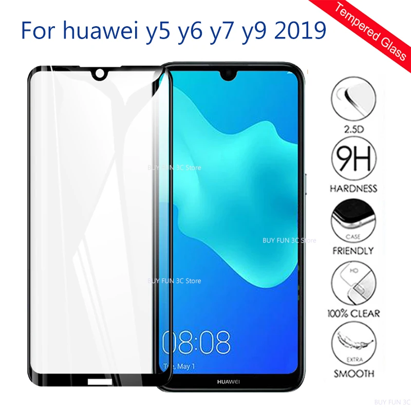 Защитное стекло для huawei y5 y6 y7 y9 стекло для huawei y 5 6 7 9 pro prime 5y 6y 7y 9y huawey huwei защитная пленка