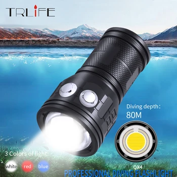 

IPX8 Powerful Diving Flashlight Photography Led Light Underwater 80m 12800mah COB Dive Torch Lamp multifunction Scuba dive light