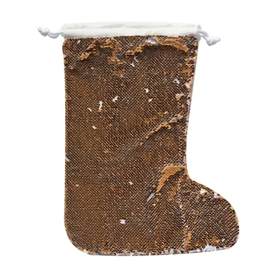 6 шт./лот, волшебные блестки, Рождественский носок для сублимационной печати чернил, подарки DIY 42x26 см - Цвет: Golden