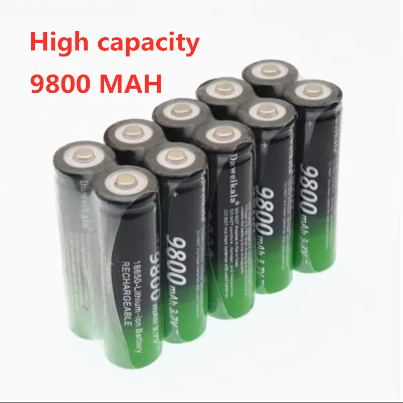 2~ 20 шт 18650 Батарея 3,7 V 9800 mAh емкость литий-ионная аккумуляторная батарея для фонарика факел батарея подарок