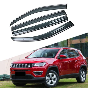 

For JEEP Compass MP 2016-2019 Car Window Sun Rain Shade Visor Shield Shelter Protector Cover Trim Frame Sticker Accessories