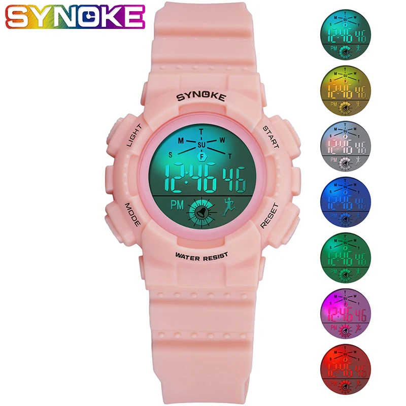 

New Children's Waterproof Electronic Watch Date Display Student Colorful Luminous Multi-function Boy Girl Kids Digital Watch