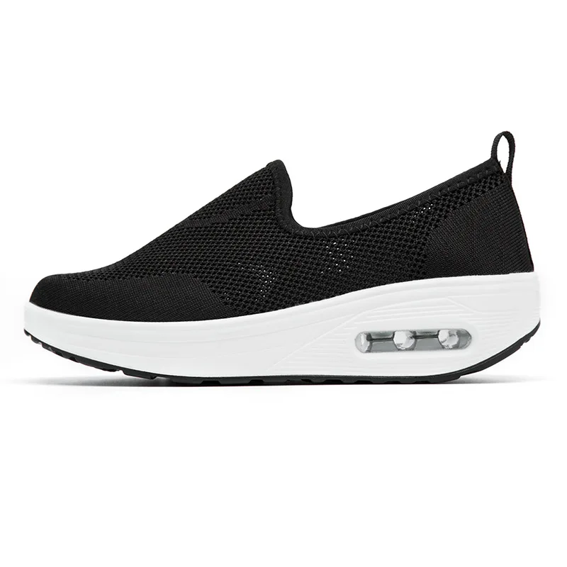 

New Style Middle-aged Mom Shoes Versatile Mesh Breathable Casual Sports Shoes Women's Hollow out Air Cushion Rocking Shoes Women