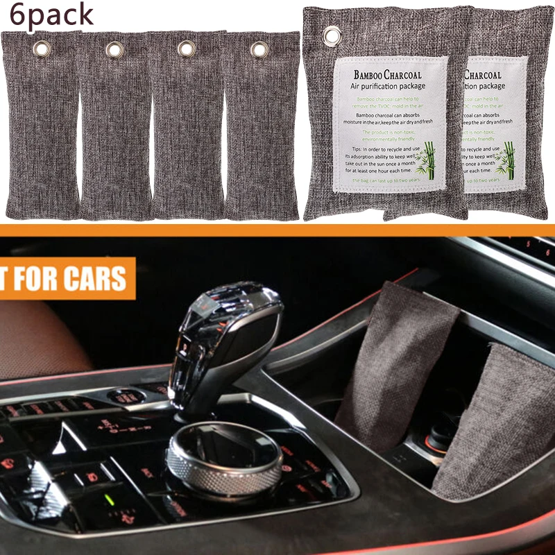 

6Pack Naturally Activated Bamboo Charcoal Air Purifying Bag Odor Neutralizer